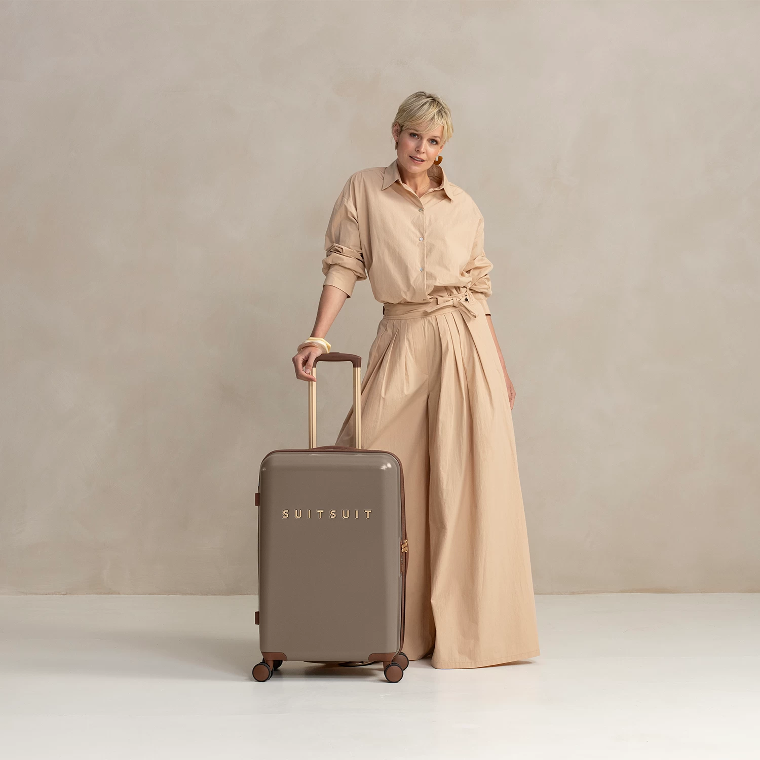 Fab Seventies - Taupe - Reiskoffer (66 Cm) 4 Fab Seventies - Taupe - Reiskoffer (66 Cm) - Afbeelding 2